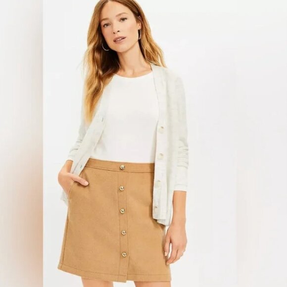 Ann Taylor Loft Wooly Button Pocket Skirt - Picture 1 of 2